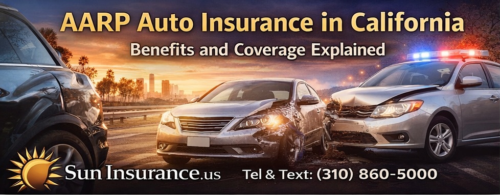 AARP auto insurance coverage protecting California drivers from accident damage and liability costs.