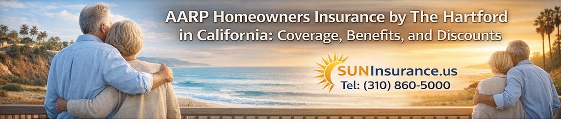 Retired couple overlooking coastal home protected by AARP Homeowners Insurance by The Hartford in California