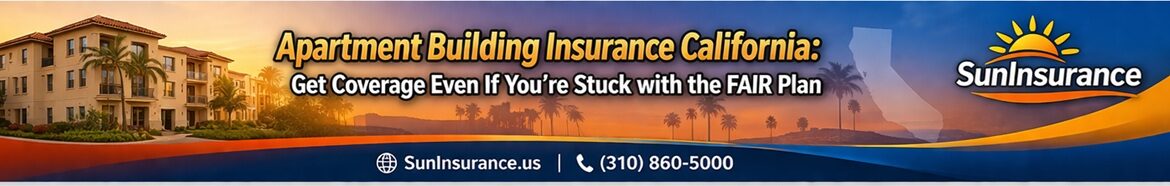 Apartment Building Insurance California for properties in Los Angeles, Beverly Hills, Santa Monica, and West Hollywood with FAIR Plan coverage solutions