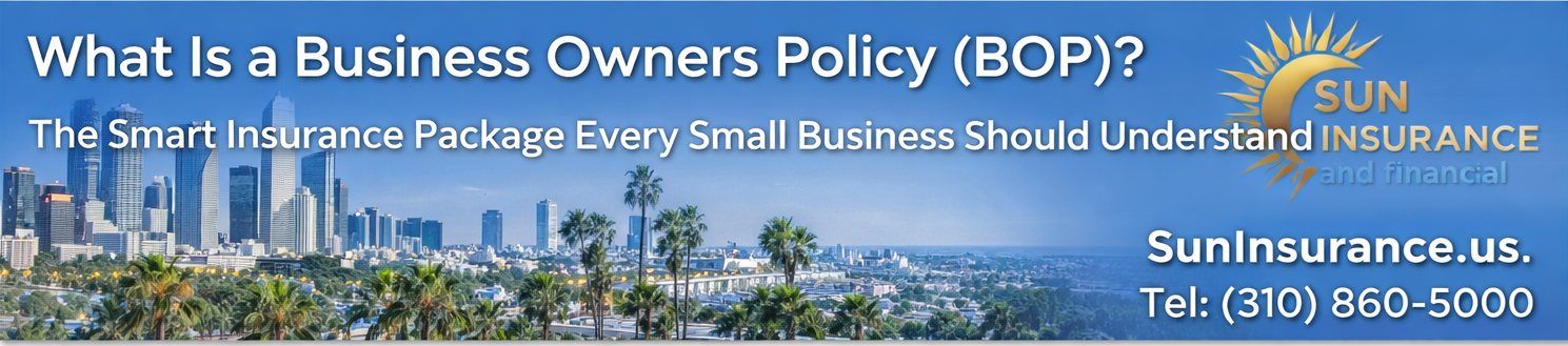 Business Owners Policy BOP insurance for retail stores and small businesses in California by Sun Insurance & Financial.