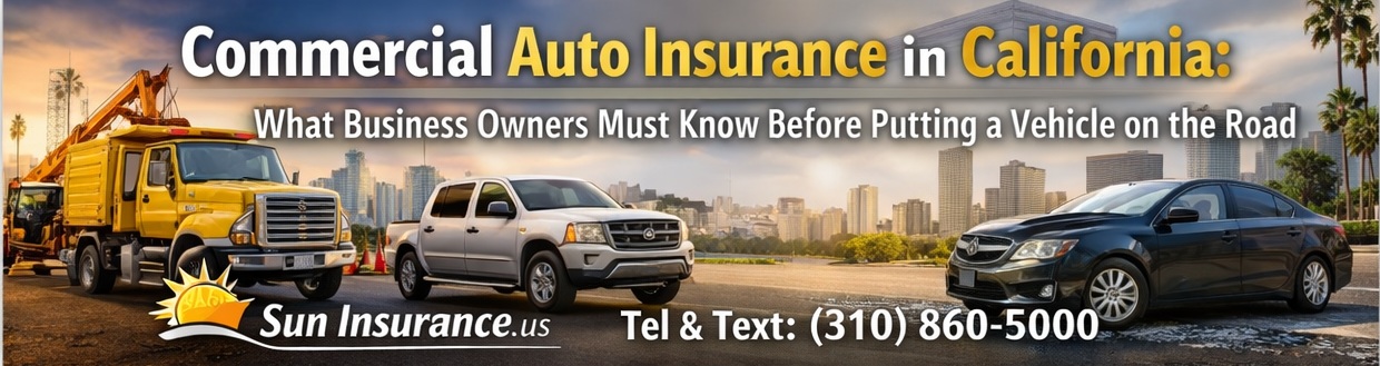 Commercial auto insurance in California for contractor trucks work vehicles and service vehicles used by businesses