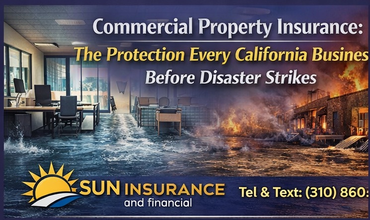 Commercial property insurance protecting California offices and businesses from water damage and disasters