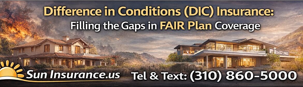 Difference in Conditions DIC insurance filling FAIR Plan coverage gaps for homeowners in California wildfire areas