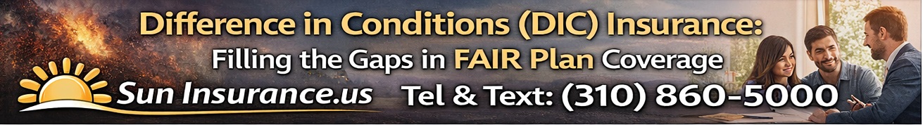 Difference in Conditions insurance protecting California homes from risks not covered by FAIR Plan