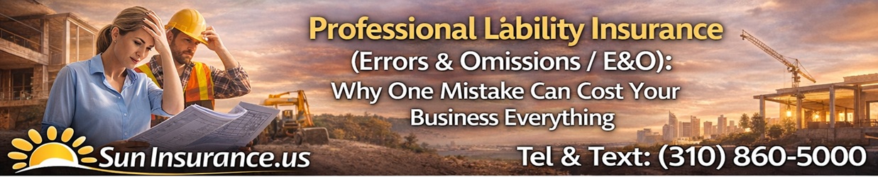 Errors and Omissions E&O Insurance for California professionals protecting consultants accountants and real estate agents SunInsurance.us
