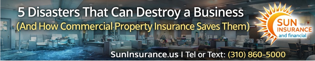 Commercial Property Insurance California: 5 Disasters That Can Destroy a Business and How Coverage Saves It looded medical office illustrating commercial property insurance protection for businesses in California including Los Angeles Beverly Hills Santa Monica and West Hollywood