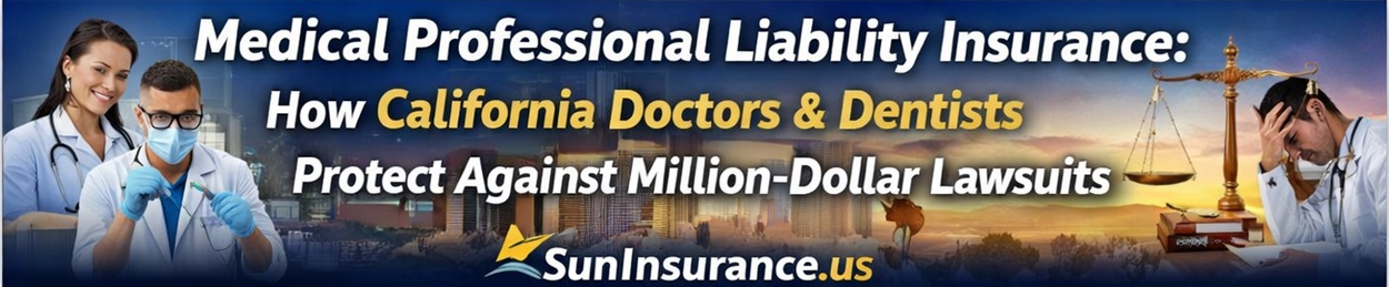 Medical Professional Liability Insurance: How California Doctors & Dentists Protect Against Million-Dollar Lawsuits Medical malpractice insurance California legal protection for doctors and dentists in Los Angeles Beverly Hills Santa Monica Irvine Santa Ana Pasadena Glendale Malibu Torrance Long Beach Pomona San Bernardino Riverside