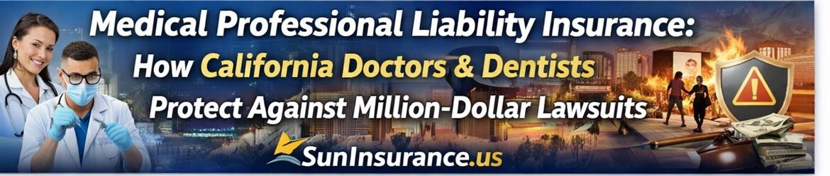 Medical Professional Liability Insurance: How California Doctors & Dentists Protect Against Million-Dollar Lawsuits Medical professional liability insurance California for doctors and dentists protecting against lawsuits in Los Angeles Beverly Hills Santa Monica West Hollywood Irvine Santa Ana Pasadena Glendale Malibu Torrance Long Beach Pomona San Bernardino Riverside