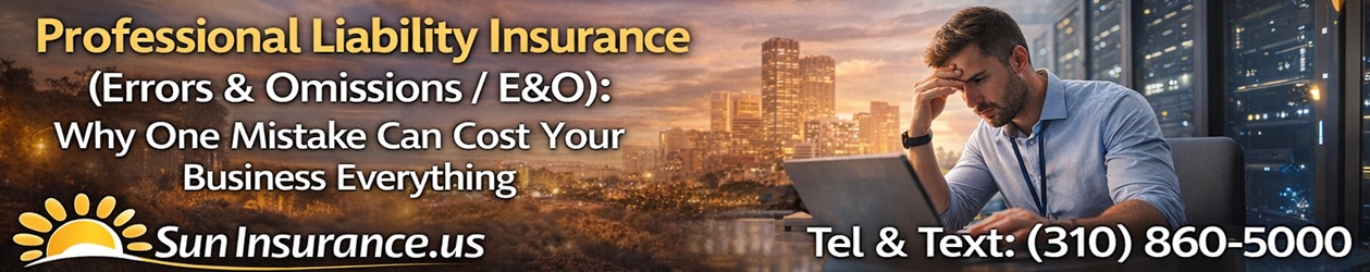 Professional Liability E&O Insurance in California for consultants advisors and small businesses SunInsurance.us
