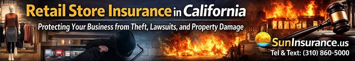 Retail Store Insurance in California protecting businesses from theft, fire damage, and lawsuits