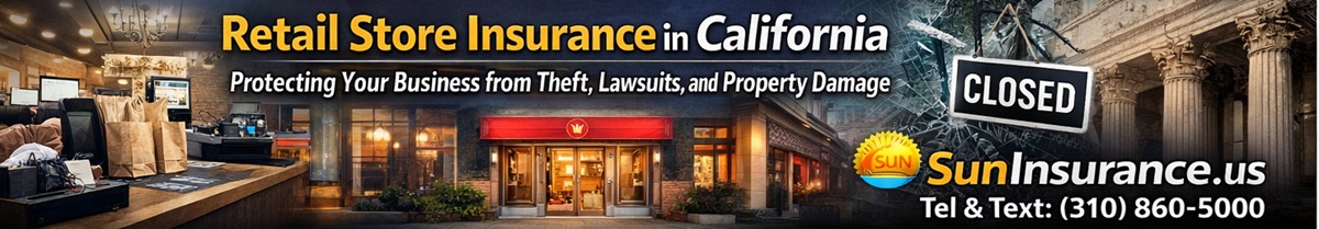Small retail store insurance in California protecting stores from lawsuits, property damage, and financial loss