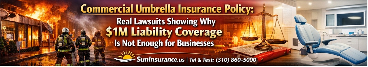 Commercial umbrella insurance policy California for restaurants and dental offices in Santa Monica, Beverly Hills, Los Angeles, and West Hollywood facing high liability claims