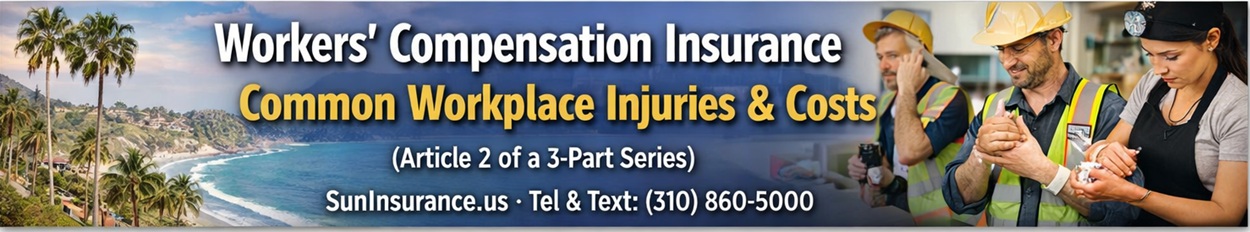 Workers’ Compensation Insurance California: Common Workplace Injuries & Costs Workers’ Compensation Insurance California for construction and field worker injuries in Malibu Irvine Orange County and Southern California