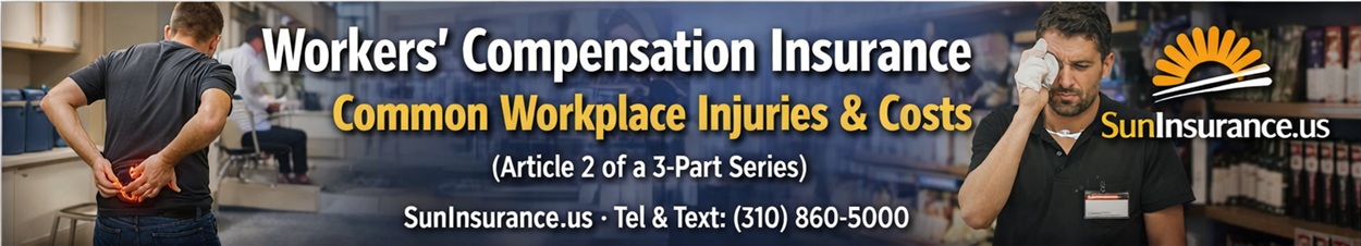 Workers’ Compensation Insurance California: Common Workplace Injuries & Costs Workers’ Compensation Insurance California for office and retail workplace injuries including back strain and head injury in Beverly Hills and West Hollywood